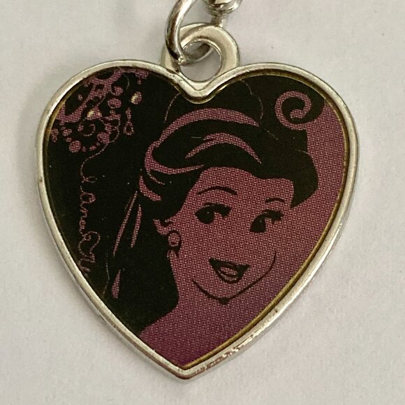 Vintage Disney Princess Belle Beauty & the Beast Heart Clip On Charm Zipper Pull - Picture 5 of 8